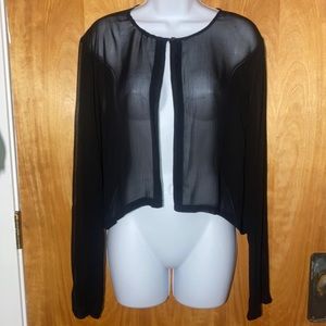 Sheer Black Nolita Blouses Top One Button Shirt Size Medium